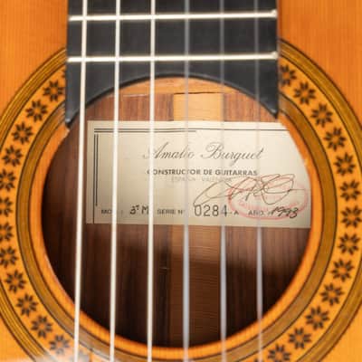 1993 Amalio Burguet 3M Cedar Indian Rosewood - Natural High Gloss | Vintage All Solid Spanisch Masterbuilt Classical Guitar Ebony Fretboard | Case image 18