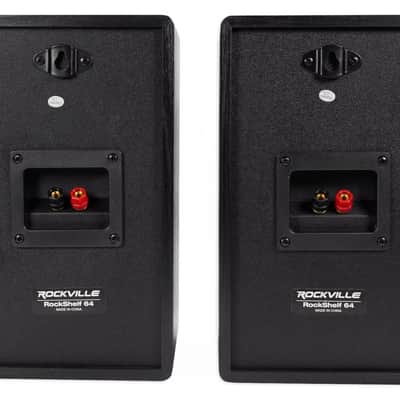 2) Rockville RockShelf 64B 400w Black 6.5" Home Theater Bookshelf Speakers/4 Ohm image 4