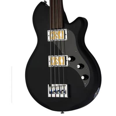 Supro 2042PFFB Huntington II with Fretless Neck and Piezo Pickup Matte Black