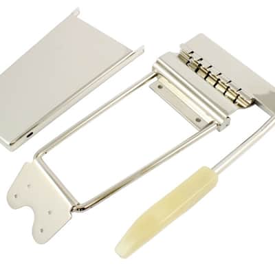Allparts Long Vibrola Maestro Tremolo Tailpiece Nickel & Roller Bridge 4 Gibson  SG, ES335, firebird image 2