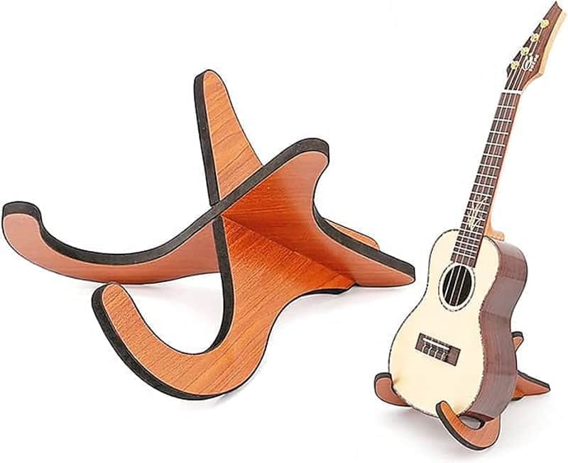 Portable Wooden Ukelele Stand Holder, Portable Wood Ukulele Stand for Small Guitar, Violin, Banjo, Mandolin image 1