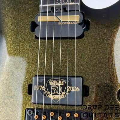 Schecter Diamond Series 50th Anniversary C-1 FR-S Electric Guitar - 50th Gold Burst image 6