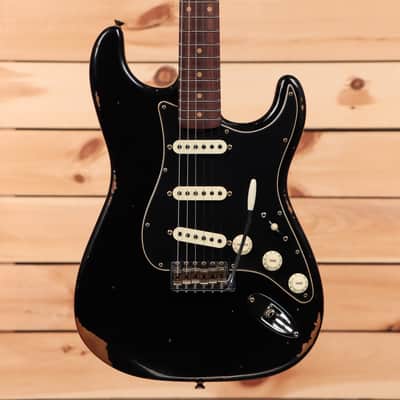 Fender Custom Shop Limited Roasted 1960 Dual Mag Stratocaster - Aged Black-CZ567439 image 2