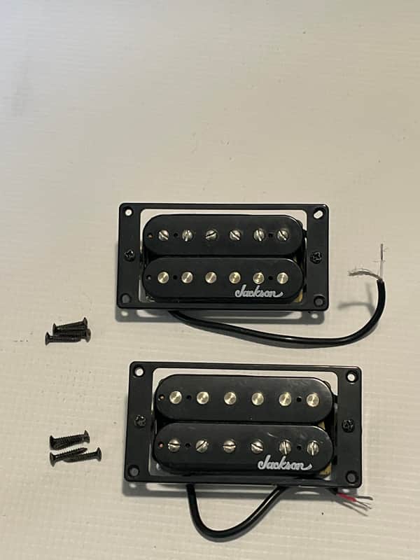 2020 Era Jackson Logo High Output JS24 DKAM Model Black Neck & Bridge Guitar Humbucker Pickup Set image 1
