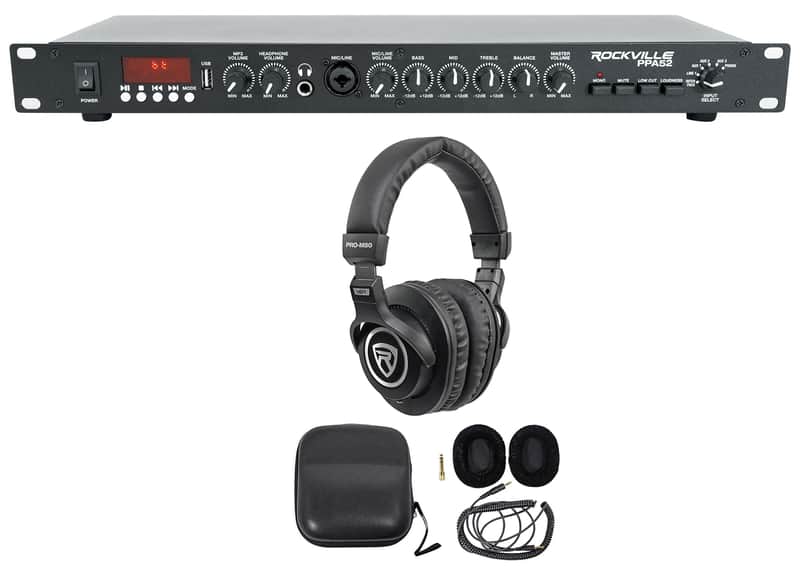 Rockville PPA52 Preamp Pro 1U Pre-Amplifier w/Bluetooth/USB/Interface+Headphones image 1