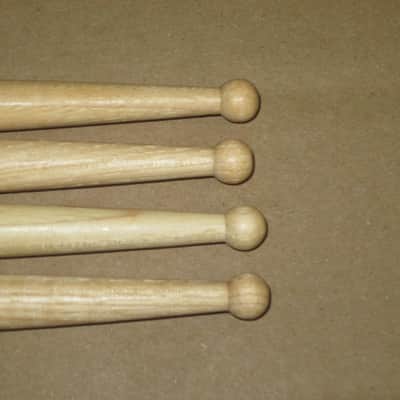 TWO new pairs (no packaging) near A+ Musician's Gear Hickory Drumsticks similar in size & head to Promark Finesse 718: small round tip, Length: 16 1/4" / 412.8mm, Diameter: .551" / 14mm, satin finish (plain, meaning NO graphics / NO paper sleeve) image 19