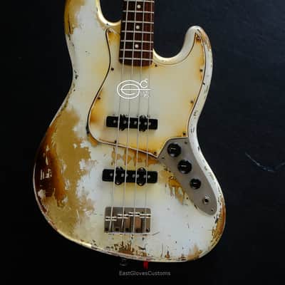 Fender Jazz Bass Vintage White Gold Edition Heavy Aged Relic by East Gloves Customs (RARE) image 17