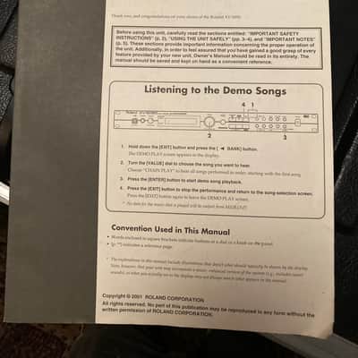 Original Roland Manual XV-5050 2001