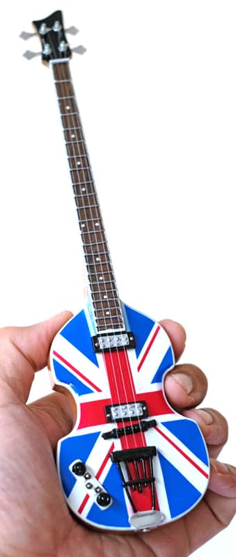 MGC The Beatles 10" Miniature Guitar Paul McCartney Violin Bass Union Jack 2010s Wood image 1