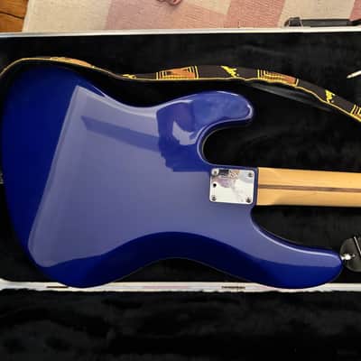 1992 American Standard Jazz Longhorn "boner" Bass - Royal Blue - Excellent Condition image 5