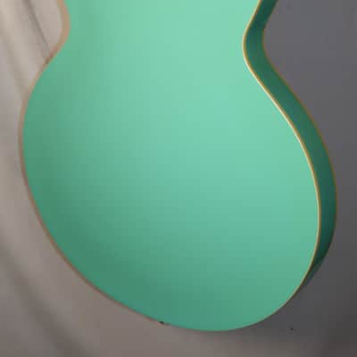 Epiphone Riviera Turquoise Finish Frequensator Tailpiece Semi-Hollow Body Electric Guitar with TKL hard case 1997 Made in Korea Peerless Factory image 12