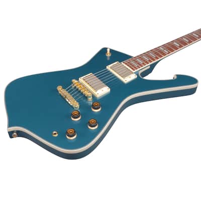 Ibanez Iceman IC420 Electric Guitar with Bag - Antique Blue Metallic image 6