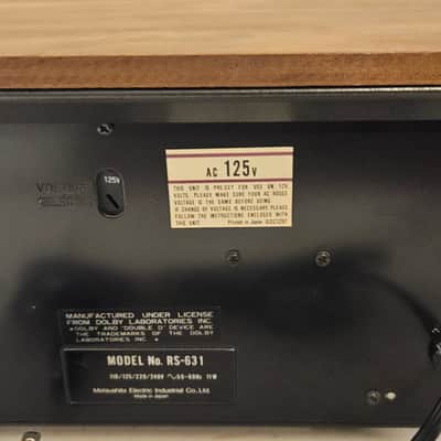 TECHNICS RS-631 Cassette Tape Deck-Tested & Working Good Cond- New Belt & Manual- Wood Case image 10