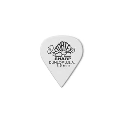 Dunlop Tortex Sharp 412 Picks 1.50" white x12 - Set of Picks image 1