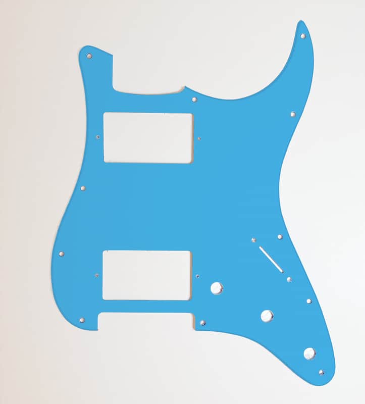 Carmedon Electronics Stratocaster Pickguard HH 2021 Electric Miami Blue image 1