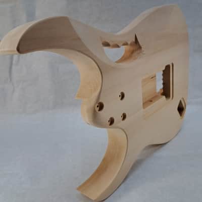 Unfinished 6 string Basswood JEM style guitar body, front route, HSH, AANJ -  B1 image 7