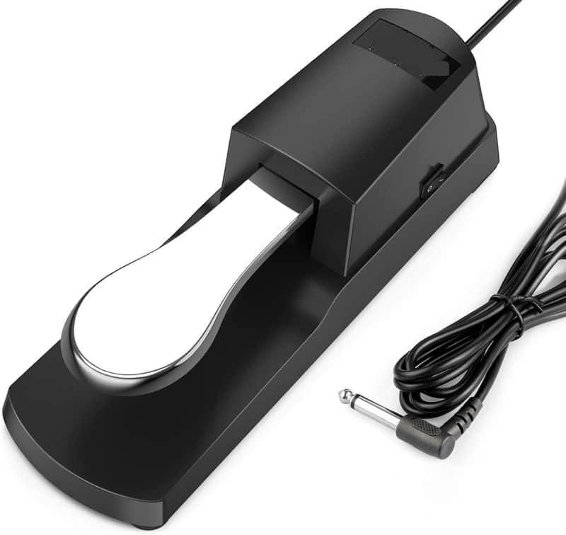 Sustain Pedal for Keyboard, Piano Foot Pedal with Polarity Switch for Electronic Keyboards, MIDI Keyboards, Digital Pianos, Yamaha, Roland, Korg, Behringer, Moog image 1
