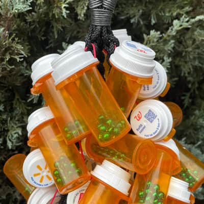 Upcycled Percussion - Extra Large Pill Bottle Waterfall Rattle / Shaker with SHAKER BOTTLES image 3