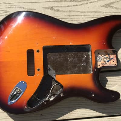 1996 American Standard / Strat Plus Stratocaster Body. Classic black finish, 1990s USA part image 2