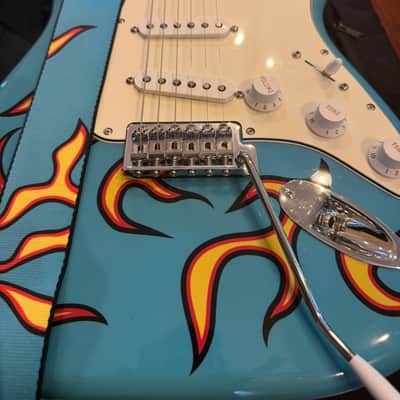 Fender Tyler, the Creator Signature Stratocaster 2019 - Blue with Flames image 1