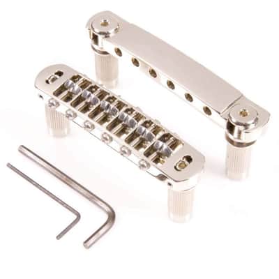 NEW Hipshot 6 String Tone-A-Matic Guitar Bridge and Tailpiece Notched - NICKEL image 2