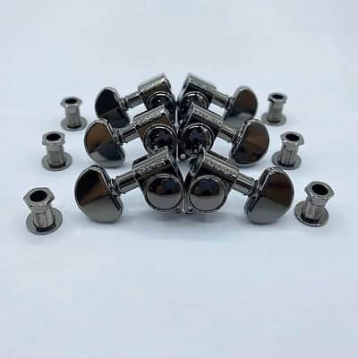 Grover 3x3 Black Nickel Guitar Tuning Pegs Machine Heads Keys image 2