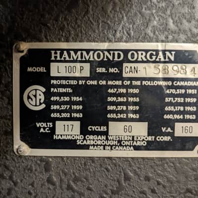 Hammond L100 P "PortaB Organ" with "825" Leslie Speaker image 5