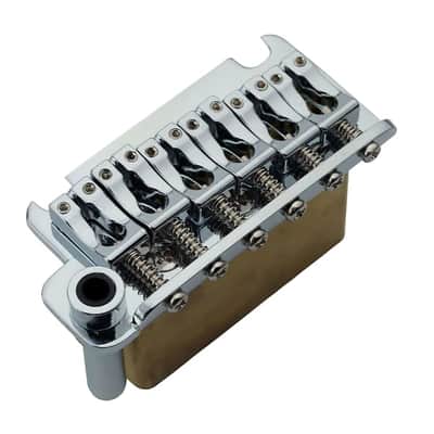 Left Handed Chrome 2 Point Guitar Strat Style Bridge Tremolo with Brass Block, 10.8MM image 4