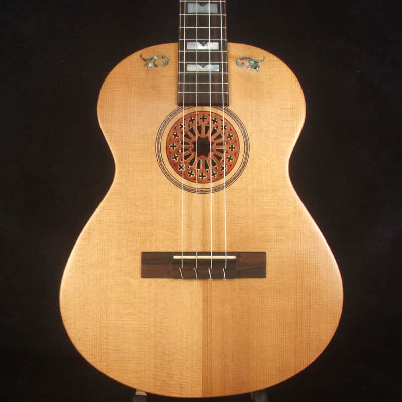 Handcrafted Baritone Ukulele, Solid Indian Rosewood, Spruce 4 String, MOP Inlay, Bruce Wei UG19-2317 image 1