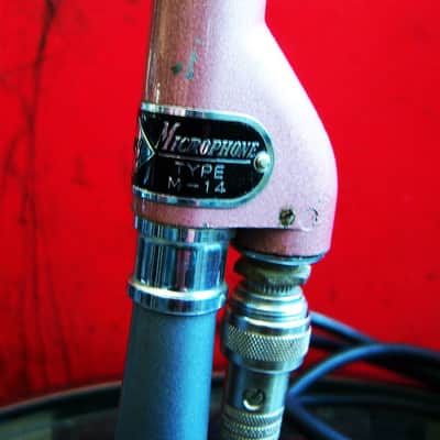 Vintage RARE 1940's MEG M-15 model / Shure 708A Zeppelin crystal microphone Hi Z w cable and S-36 stand image 8