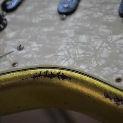 American Fender Stratocaster Relic Custom Vintage Gold Chartreuse Sparkle Texas Specials image 17