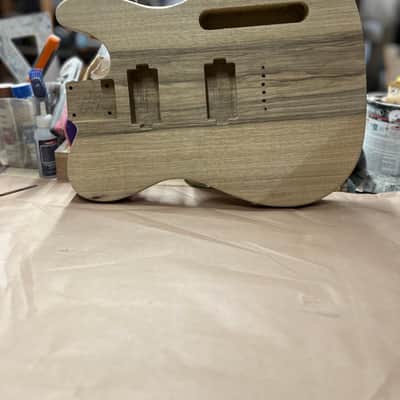 Madlad Instruments HH Tabbed Black Limba "Arm and Belly Tele" Telecaster Tele Style Body (custom made with pride in north Texas) - Unfinished image 3