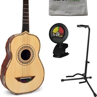 H. Jimenez El Quetzal LV2 Vihuela 5-String Acoustic w/ Gig Bag, Tuner, Stand, and Cloth image 2