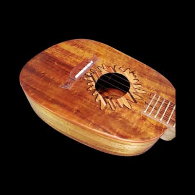 Solid Koa Pineapple Tenor Ukulele with Hardwood Inlays image 9