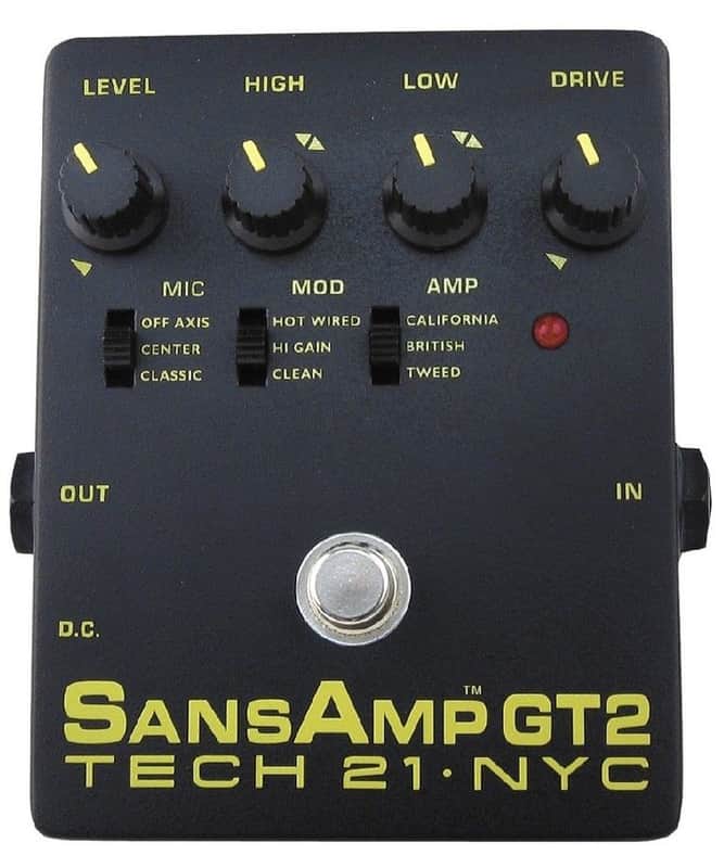 Used Tech 21 SansAmp GT2 Tube Amp Emulator Guitar Effects Pedal image 1