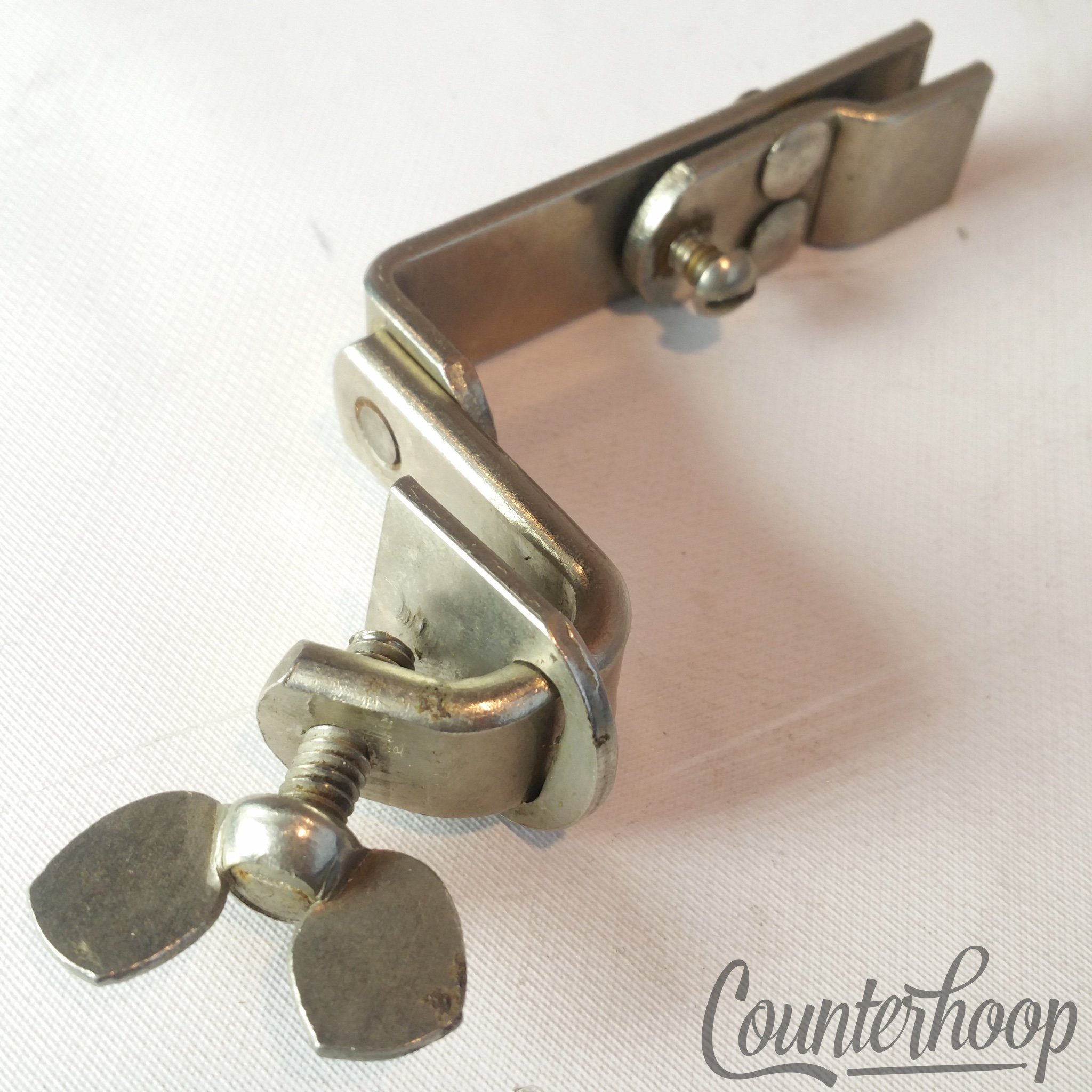 Ludwig Cowbell Mount Clamp-On Bass Drum Hoop Nickel Early American Vintage 30s* - Good — main photograph