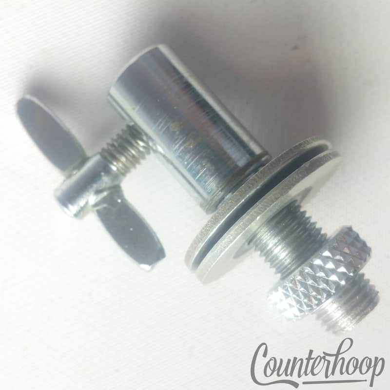 Straight Disappearing Spur Mount Vintage 60s Chrome Bass Drum Part W&A Rogers US image 1