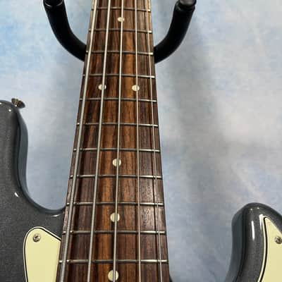 Fender MIJ Hybrid '60s Jazz Bass V 2020 Charcoal Frost Metallic image 5