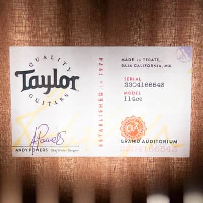 Taylor 114ce Grand Auditorium Acoustic/Electric Guitar with Structured Gig Bag - Floor Model image 14