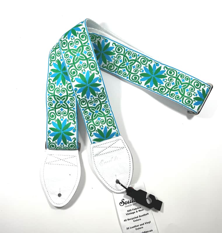 Souldier Guitar Strap (soldier) - Dresden Star - Turqoise - Handmade - Fabric Bild 1