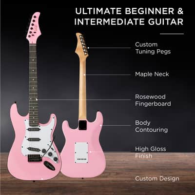 Best Choice Products Beginner Electric Guitar Kit w/ Case, 10W Amp, Tremolo Bar - 39in-3 Color Sunburst image 3