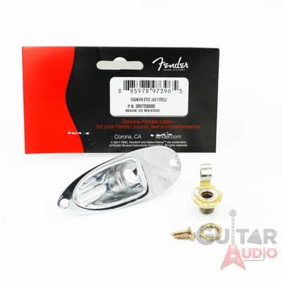 Genuine Fender ROAD WORN Chrome Strat/Stratocaster Jack Plate with Input Jack
