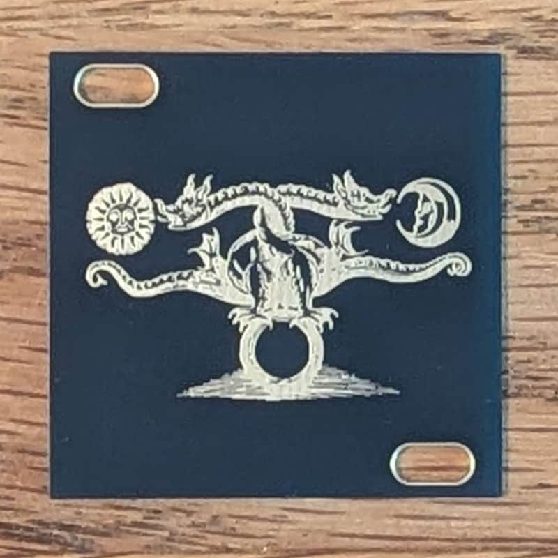 Alchemical Dragon Blank Panel 8hp 1u - Black and Gold (Intellijel format) image 1