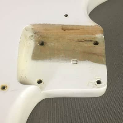 1963 Vintage Fender Musicmaster Duo Sonic Short Scale Guitar Body Olympic White image 3