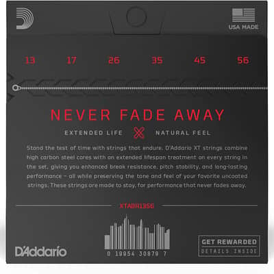 D'Addario XTABR1356 XT Series Acoustic Guitar Strings, 80/20 Bronze, 13-56 image 3