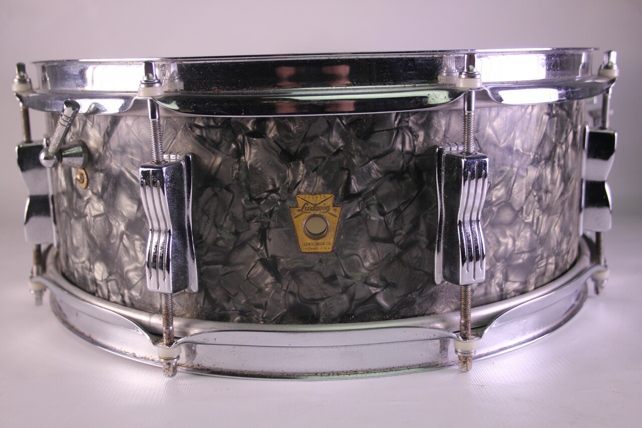 Ludwig 5.5x14"Jazz Festival Black Diamond Pearl Snare Drum 60s Vintage BDP Fest — main photograph