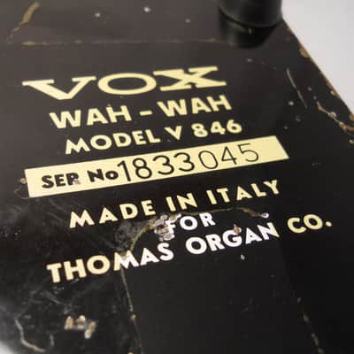 Vintage 1960's Vox V846 Made in Italy Guitar Wah Pedal, Original, Priced To Sell image 2