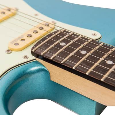 Vintage V6 ReIssued Electric Guitar ~ Candy Apple Blue image 10