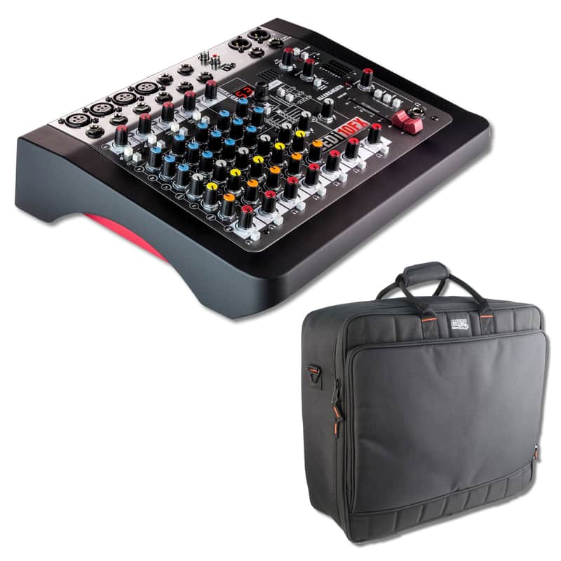 Allen & Heath ZEDi-10FX 10-Channel Mixer with USB Audio Interface and Gator G-MIXERBAG-2118 Mixer Bag image 1