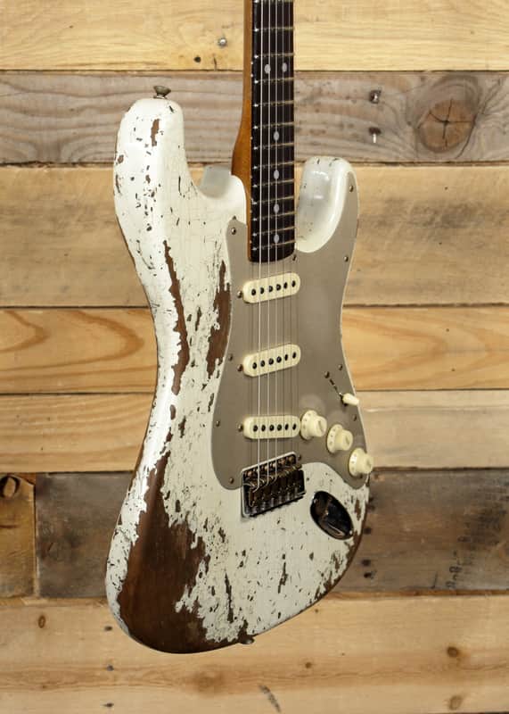 Fender Custom Shop Roasted Big Head Strat Electric Guitar Aged White Super Heavy Relic w/ Case image 1